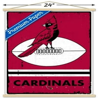 Arizona Cardinals - Retro logotip zidni poster sa drvenim magnetskim okvirom, 22.375 34