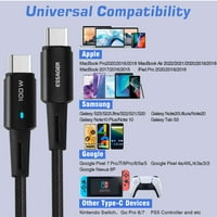 Urban USB C do USB C kabel 3,3ft 100W, USB 2. TIP C TRACK GORIVA Brzi naboj za realme 6, iPad Pro, iPad