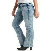 Srebrne Jeans Co. Ženski Elyse Mid Srednji vitki čizme, vreća struka 24-36