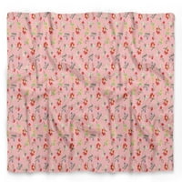 Bimba Pink lišće i Austin Rose cvjetni ispisani čisti svileni šal za vrat za obnavljanje ljetnih bandana