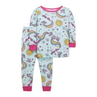 Little Star Organic Baby Toddler Djevojka Snug Fit Pamuk Paymas pidžama, set
