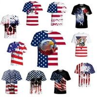 Ljetni muškarci Majica Bodybuilding Majica American Neevidence Dan majica Retro USA Zastava zastava kratkih