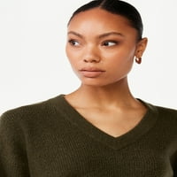 Scoop ženski džemper s V izrezom