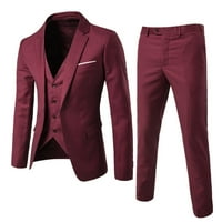 Crvena muška odijela muško odijelo tanko odijelo poslovna svadbena jakna prsluk i pantalone
