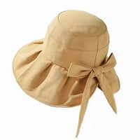 Puawkoer ženski šešir za sunce luk Ribarski šešir ležerni modni šešir sklopivi platneni šešir plaža Cool