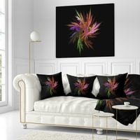 Designart uzbudljivo šareni fraktalni cvijet - jastuk za bacanje cvijeća-16x16