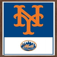 New York Mets - Logo Zidni Poster, 14.725 22.375 Uokviren