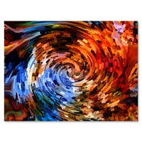 Narandžasta Spiralna Apstraktna Putovanja Do Unutrašnjeg Svijeta Slika Na Platnu Art Print