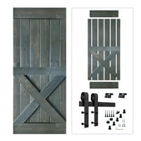 Akicon obložena drvena siva vrata za štalu sa kompletom hardvera-stil sa jednim vratima 24