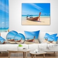 Dizajnerska tropska plaža s brodom - obala za fotografije obala mora - 16x16