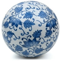 Orijentalni namještaj 6 Dekorativna porculanska lopta, plavi listovi, ukrasni artikl, središnji komad