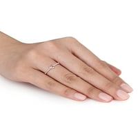 Karat T. G. W. Morganit i karat T. W. dijamant 10k prsten za obećanje ružičastog zlata