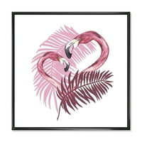 Designart 'Pink Flamingo in Tropical Summer II' Tropski uokvireni platneni zidni umjetnički Print