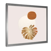 Designart 'oblici apstraktne geometrije i tropski palmin list II' moderni uokvireni umjetnički Print