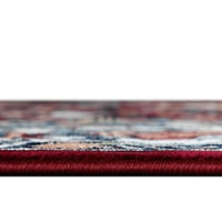 Jedinstvena loom Birmingham Narenj Rug Burgundy Blue 10 'Okrugli cvjetni tradicionalni savršeni za trpezariju