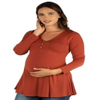 24sedam komforna Odjeća rašireni Dugi rukav Henley majica za trudnice