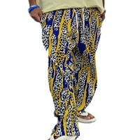 Caprese muškarci sa džepovima donji deo slobodno elastični struk pantalone letnje pantalone Tie Dye pantalone Blue XL