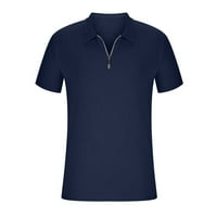 Polo majice za muškarce, muške Zipper Polo majice kratki rukav Casual Slim Fit Atletski Tenis Golf polo
