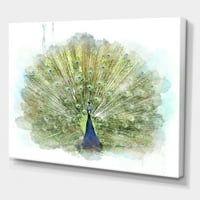 Ples paunski ptica slikanje platno Art Print