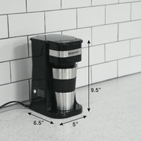 Elite Gourmet Single Servis Personal aparat za kavu sa putnicom od nehrđajućeg čelika