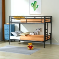 Hommoo Twin preko metalnog kreveta na sprat, čelik preko kreveta na sprat sa merdevinama koje se mogu