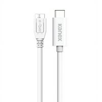 Kane USB Tip-C mikro-B 3. Gen Charger kabl za MacBook, Chromebook Pixel, Galaxy Note-noge-Bijela