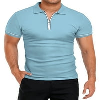 GRIANLOOK MENS T majice kratki rukav Tee patentni patentni majica Men Classic Fit bluza Casual rever vrat