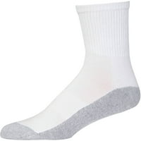 Gildan Mens teška srednja posada bijele čarape, 10-pack