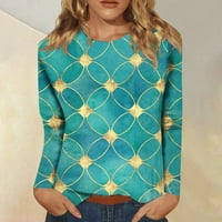 Duge Rukave Košulje Za Žene Slatka Print Grafički Tees Bluze Casual Plus Size Osnovni Vrhovi Pulover