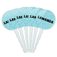 Lawanda Cupcake Picks Toppers-Set-plavih tačaka