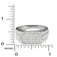 Shaquille O'neal muški simulirani dijamantski Rodijumski prsten od Sterling srebra, Veličina 10