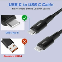 Urban USB C na USB C kabl 1.65 ft 100W, USB 2. Kabl za punjenje tipa C brzo punjenje za Lenovo Pad Plus,