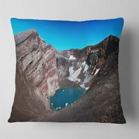 PromenArticl Vulkano Kamchatka Panorama - Pejzažni jastuk od tiskanog bacanja - 16x16