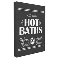Kolekcija Dekor Stupell Hot Hot Baths Warm Ručnici Svježa sapuna Platno Zidna umjetnost