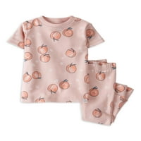 Mala planeta Carter-ove djevojke i dječjih djevojaka Snug Fit organski kratki rukav pidžama, 2pc, mjeseci-5t