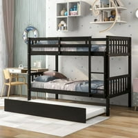 Krevet na sprat, okvir za dvokrevetne krevete sa palicom, sigurna ograda i Merdevine, konvertibilni u