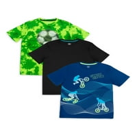 Athletic Works Boys Active Solid & grafički kratki rukav T-shirt, 3-Pack, veličine 4 - & Husky