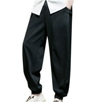 Odeerbi pantalone pune dužine hlače za muškarce casual trendi labav čipkasti nacrtač srednji struk pamuk