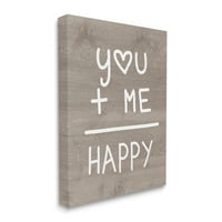 Stupell You + ME = Sretna jednadžba Romantična inspirativna slikarstvo Galerija zamotana platna Print