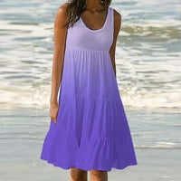 Floleo Pokloni Za Majčin Dan Ponude Ženska Moda Za Odmor Ljeto Gradijent Print Haljina Na Plaži Bez Rukava