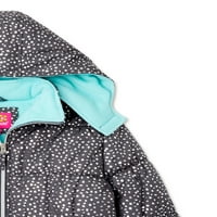 Pink Platinum Girls folija Print pufer kaput, Poklon uz kupovinu, veličine 4-16