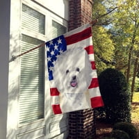 Američka zastava sa bichonom Frize Fliet Platnene veličine kuće
