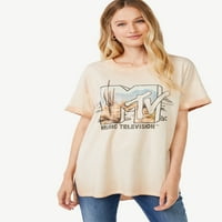 Scoop Women's MTV pustinjska skica grafička majica sa kratkim rukavima