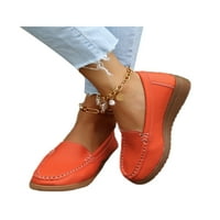 Rotosw Dame Loafers Slip na stanovima niske ravne cipele Ženske mokasinke Žene Meka okrugli nožni narandžasti
