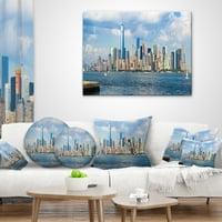 PromenArtict Donja Manhattan Skyline Panorama - Cityscape Backing Jastuk - 16x16