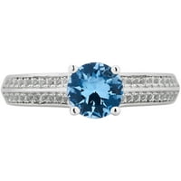 Arista je stvorila plavi Topaz i bijeli safir dragi kamen Ženski modni prsten u Sterling srebru