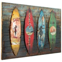 Empire Art Direct Surfboards Ručno oslikano 3D metalna zidna umjetnost na utornom čvrstom drvetu, 32 48