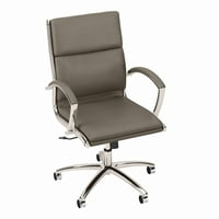 Bush Namještaj Salinas Mid stražnji kožni kožni kancelarijski stolica u prašinoj sivoj boji