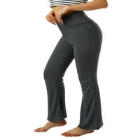 Imcute ženske pantalone za jogu helanke visokog struka široke nogavice za jogu Flare pantalone za kontrolu