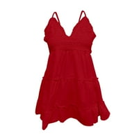 Bazyrey ženske haljine plaža špageta remen za sunčanje cvjetni mini haljina bez rukava crvena 3xl